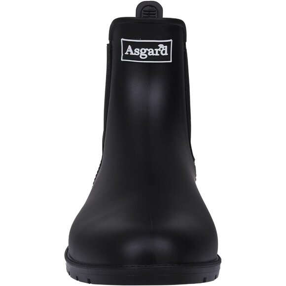 Women's New Black Pointed Toe Waterproof Chelsea Double Elastic Ankle Rain Boots - Picture 3 of 6